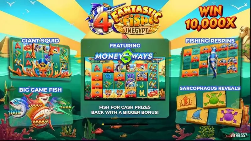 Info and Rules - 4 Fantastic Fish In Egypt 4ThePlayer Slots Game