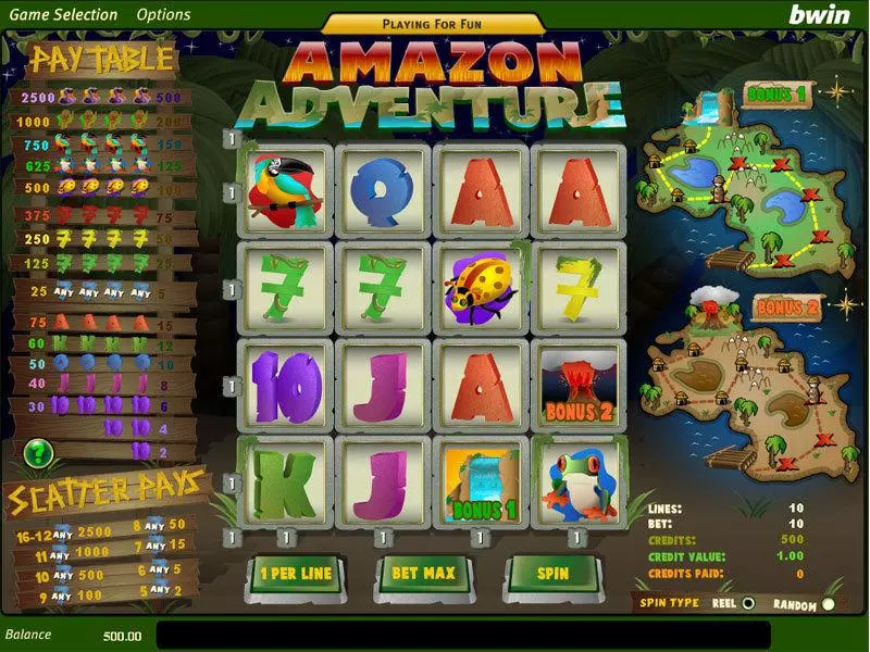 Main Screen Reels - Amazon Adventure Amaya Slots Game