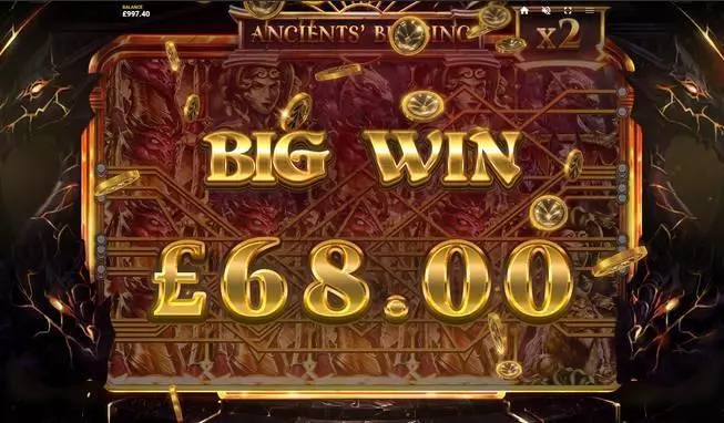 Winning Screenshot - Ancients' Blessing Red Tiger Gaming Slots Game