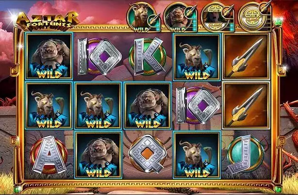 Main Screen Reels - Aztar Fortunes Leander Games Slots Game