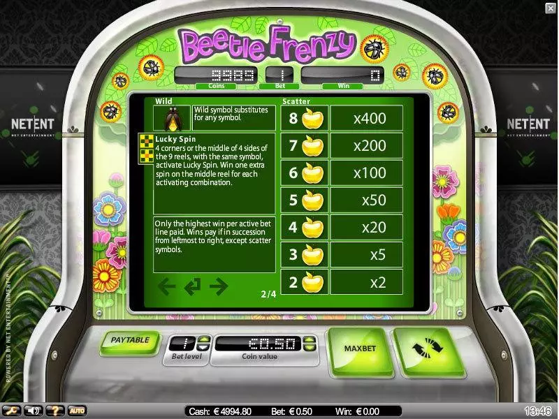 Info and Rules - Beetle Frenzy IN DOUBT Slots Game