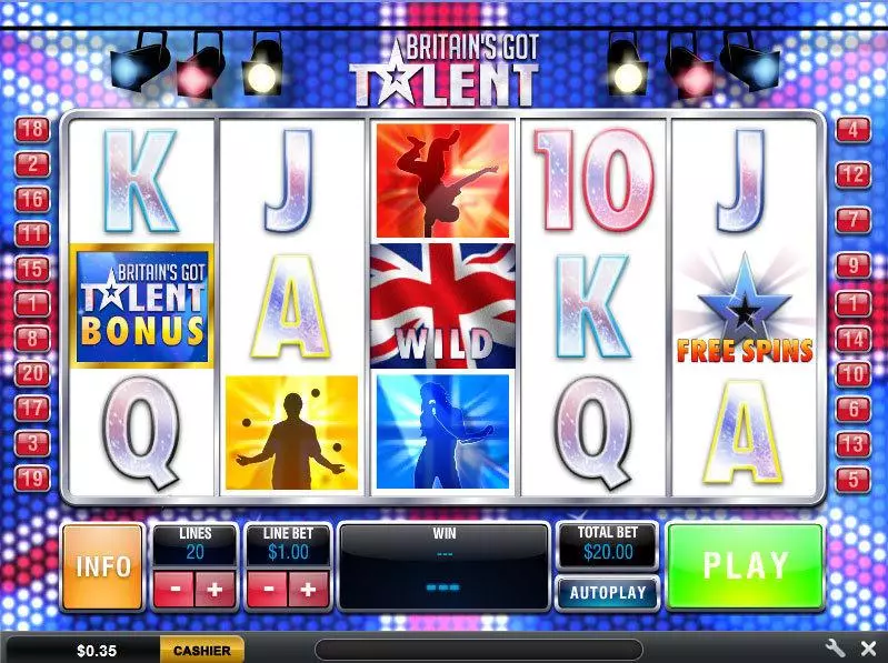Introduction Screen - Britain's Got Talent Ash Gaming Slots Game