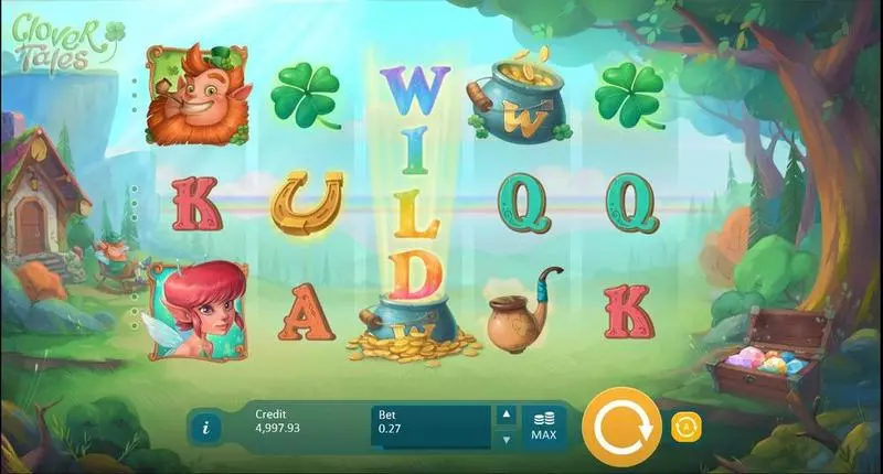 Main Screen Reels - Clover Tales Playson Slots Game