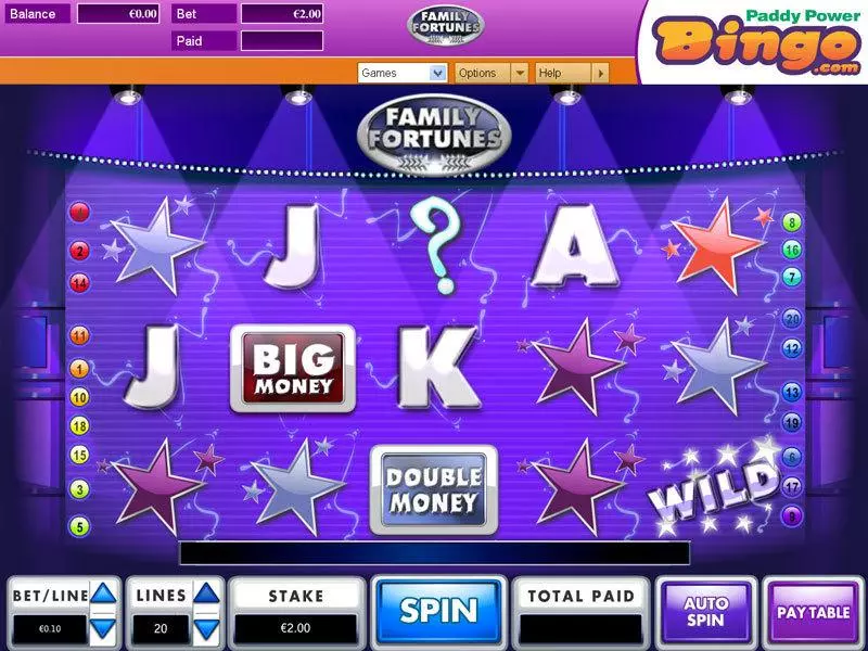 Main Screen Reels - Family Fortunes OpenBet Slots Game