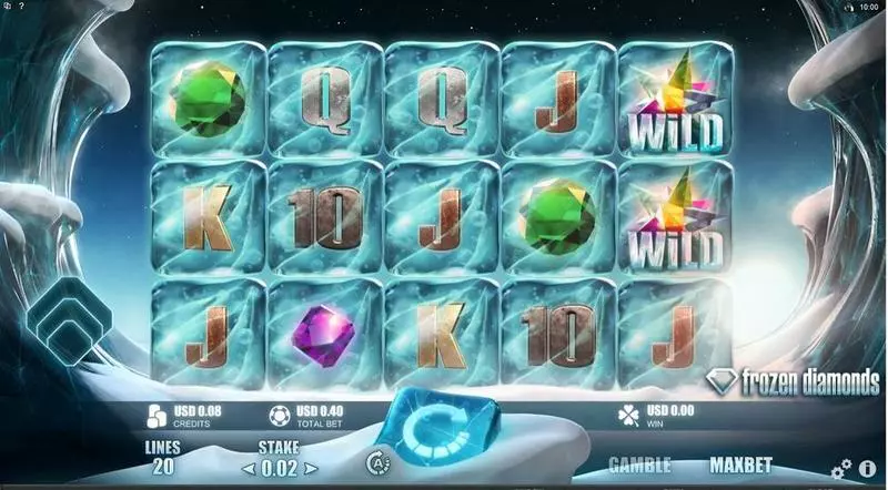 Introduction Screen - Frozen Diamonds Microgaming Slots Game