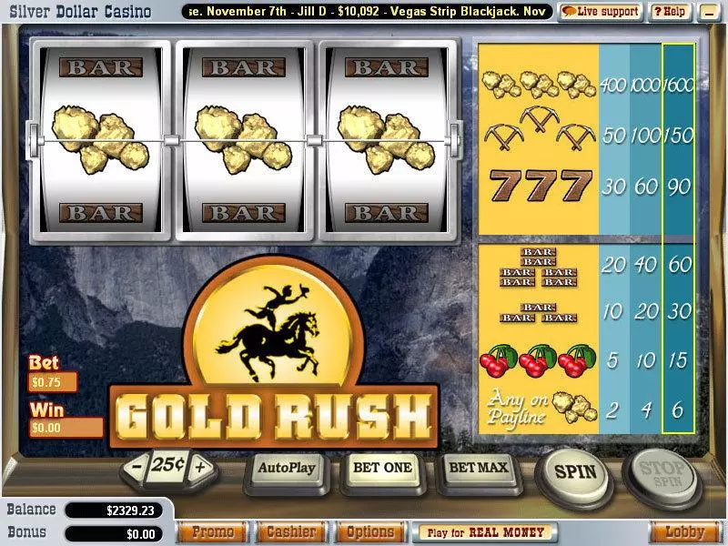 Main Screen Reels - Gold Rush Vegas Technology Slots Game
