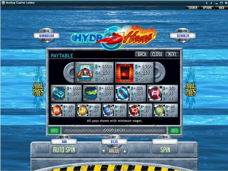 Info and Rules - Hydro Heat RTG Slots Game