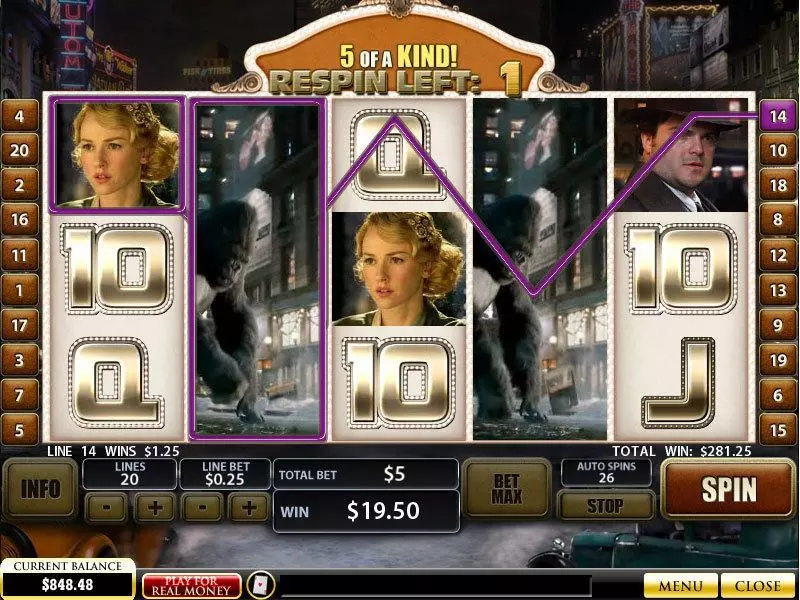Bonus 1 - King Kong PlayTech Slots Game