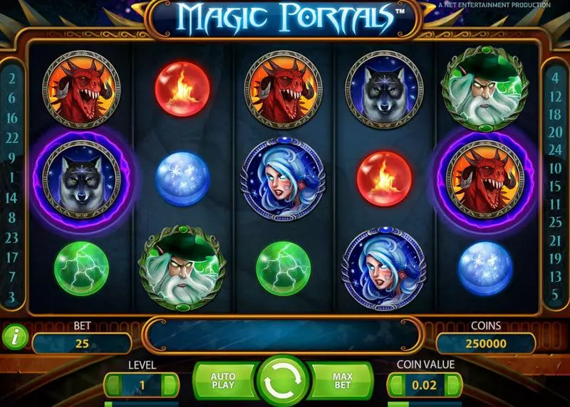 Main Screen Reels - Magic Portals NetEnt Slots Game