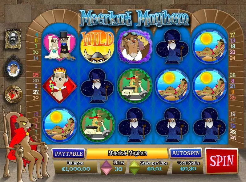 Main Screen Reels - Meerkat Mayhem Wagermill Slots Game