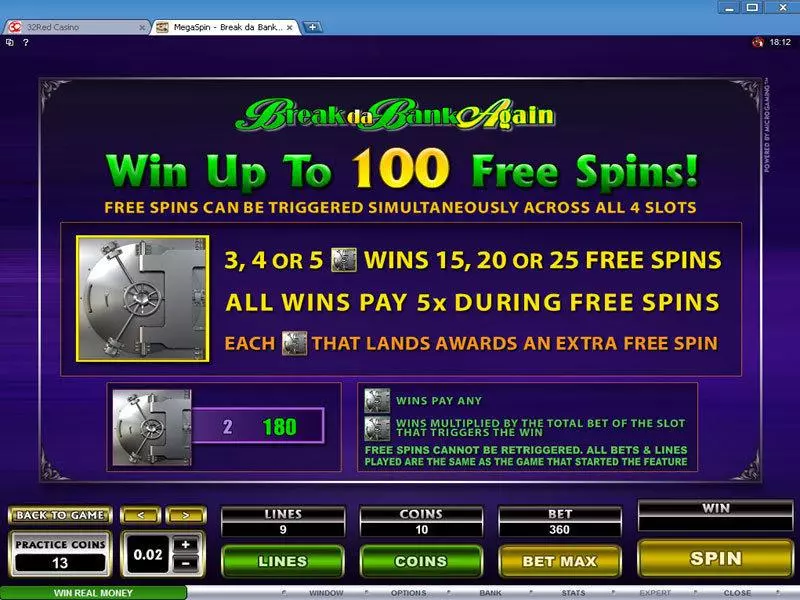 Bonus 1 - Mega Spin - Break da Bank Again Microgaming Slots Game