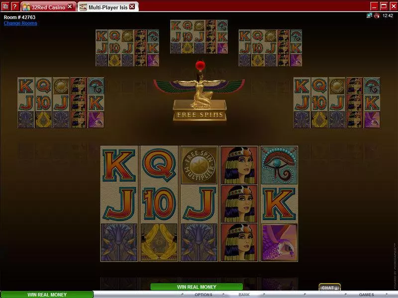 Main Screen Reels - Multi-Player Isis Microgaming Slots Game