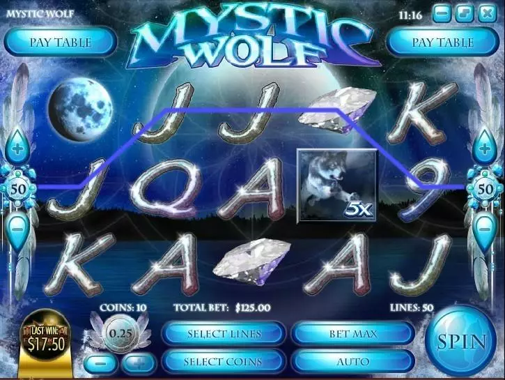 Main Screen Reels - Mystic Wolf Rival Slots Game