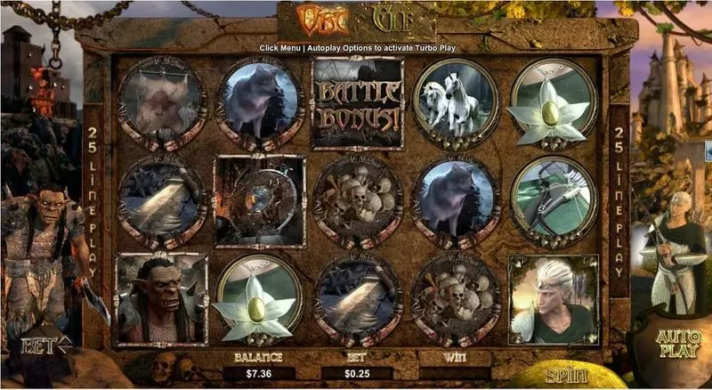 Main Screen Reels - Orc vs Elf RTG Slots Game