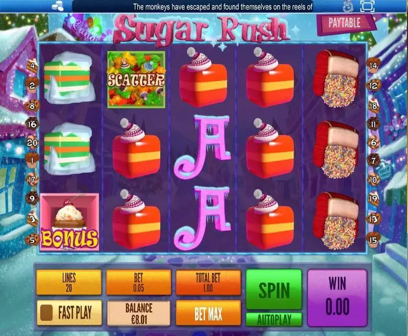 Main Screen Reels - Sugar Rush Winter Topgame Slots Game
