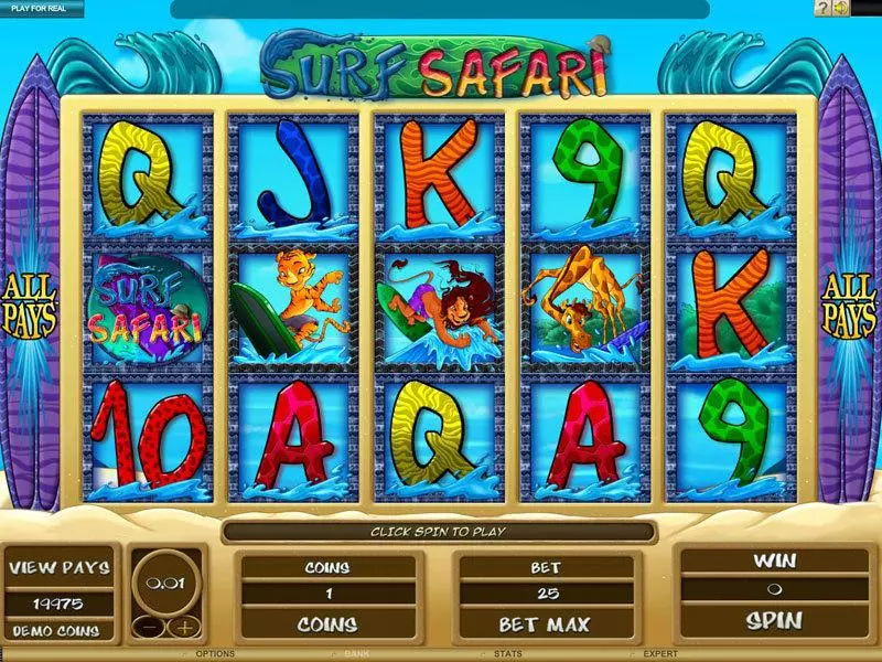 Main Screen Reels - Surf Safari Genesis Slots Game