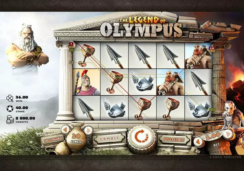 Main Screen Reels - The Legend of Olympus Microgaming Slots Game