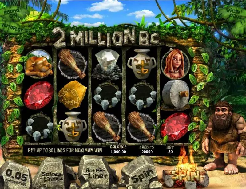 Main Screen Reels - Two Million BC BetSoft Slots Game