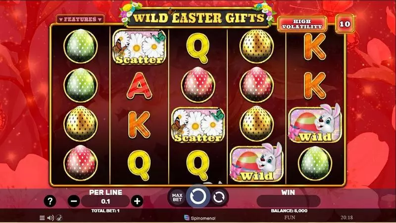 Main Screen Reels - Wild Easter Gifts Spinomenal Slots Game