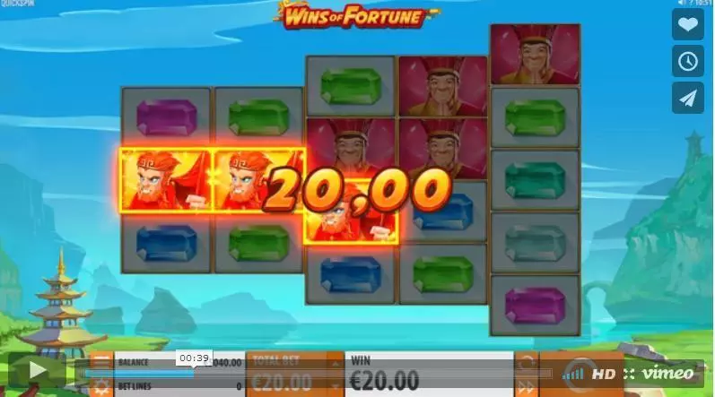 Main Screen Reels - Wins of Fortune Quickspin Slots Game