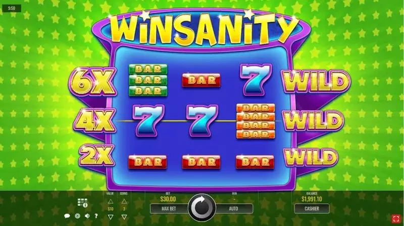Main Screen Reels - Winsanity Rival Slots Game