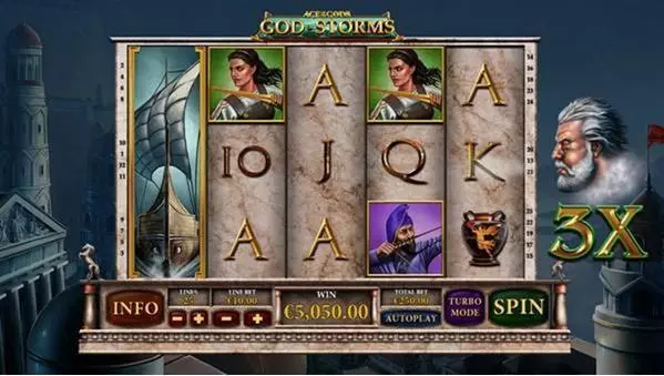 Main Screen Reels - Age of the Gods - God of Storms PlayTech Slots Game