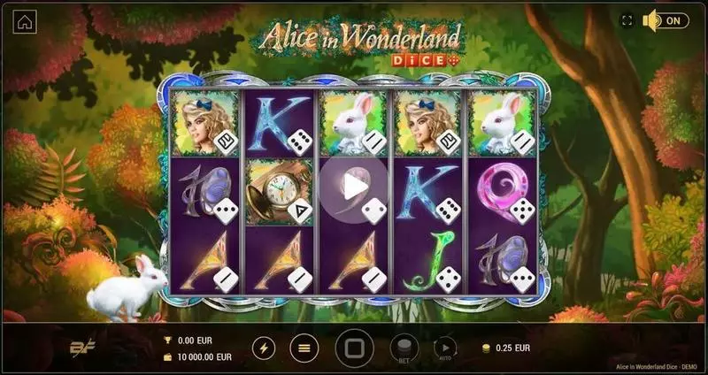 Main Screen Reels - Alice in Wonderland Dice BF Games Slots Game