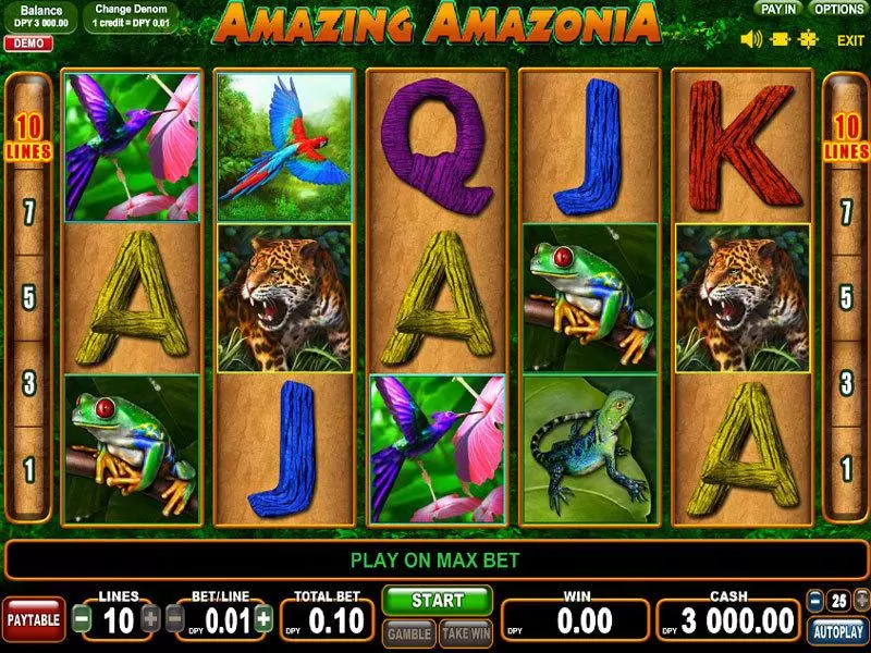Main Screen Reels - Amazing Amazonia  EGT Slots Game
