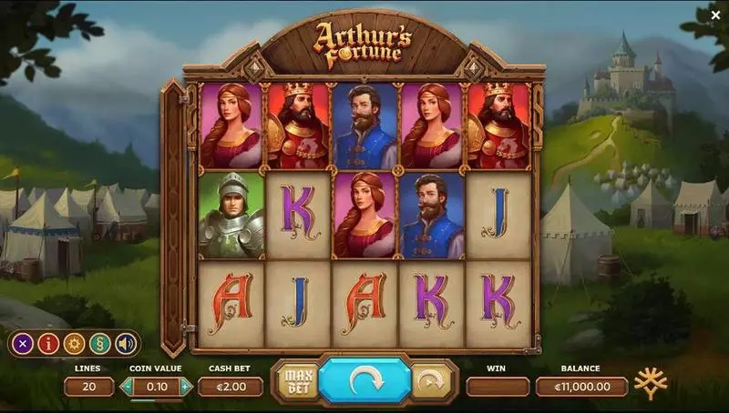 Main Screen Reels - Arthur's Fortune Yggdrasil Slots Game