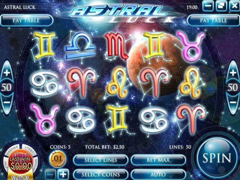 Main Screen Reels - Astral Luck Rival Slots Game