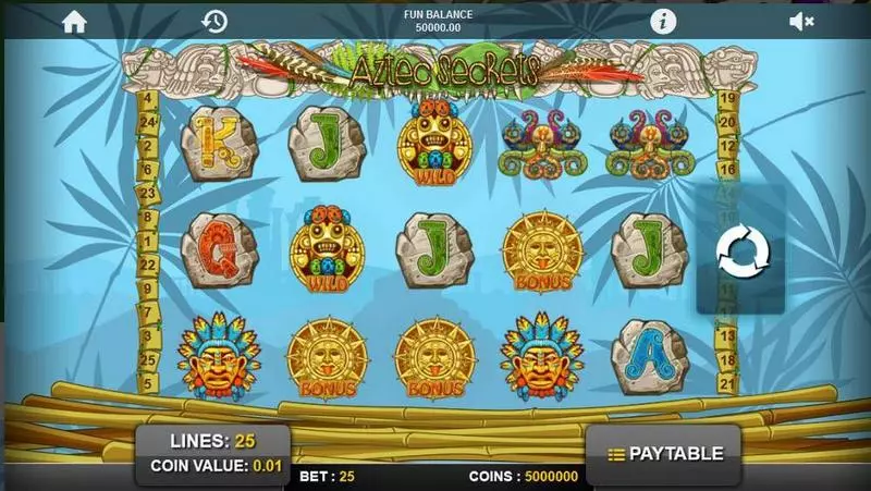 Main Screen Reels - Aztec Secrets 1x2 Gaming Slots Game