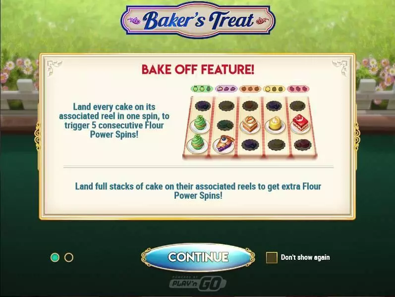 Info and Rules - Baker's Treat Play'n GO Slots Game