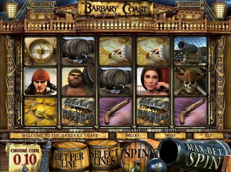 Introduction Screen - Barbary Coast BetSoft Slots Game