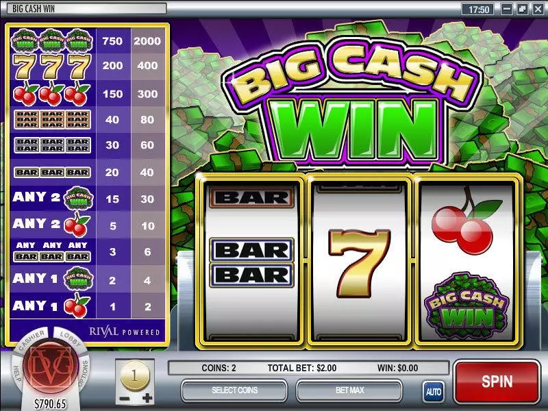 Main Screen Reels - Big Cash Win Rival Slots Game