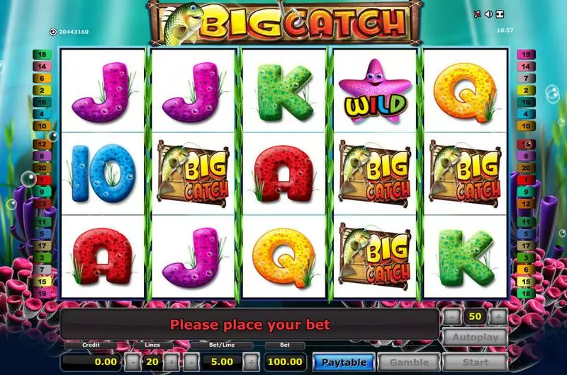 Main Screen Reels - Big Catch Novomatic Slots Game