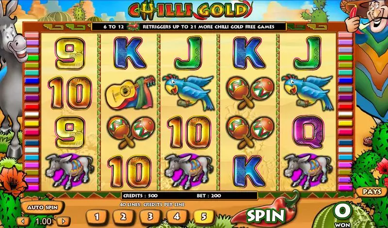 Main Screen Reels - Chilli Gold Amaya Slots Game