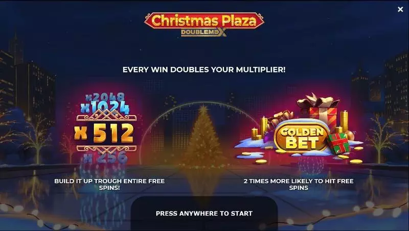 Info and Rules - Christmas Plaza DoubleMax Yggdrasil Slots Game