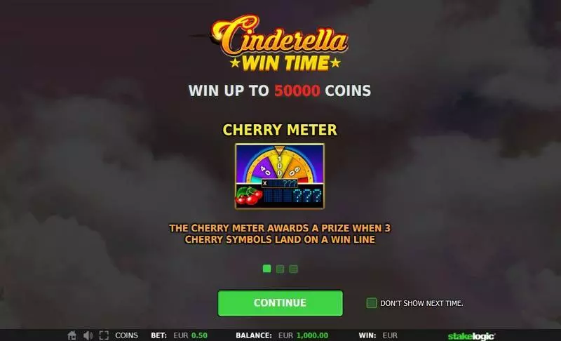 Info and Rules - Cinderella Win Time StakeLogic Slots Game