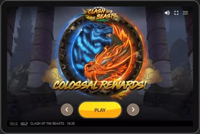 Main Screen Reels - Clash of the Beasts Red Tiger Gaming Slots Game