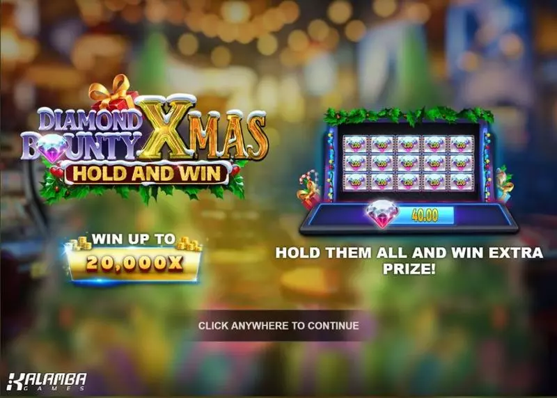 Introduction Screen - Diamond Bounty Xmas Hold and Win! Kalamba Games Slots Game