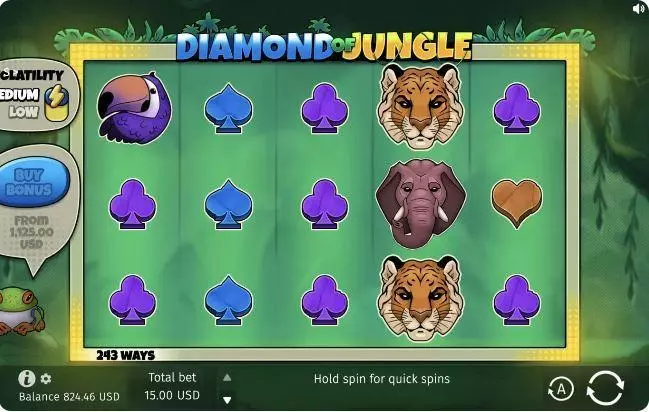 Main Screen Reels - Diamond of Jungle BGaming Slots Game