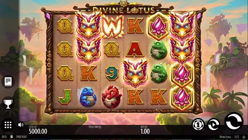 Main Screen Reels - Divine Lotus Thunderkick Slots Game