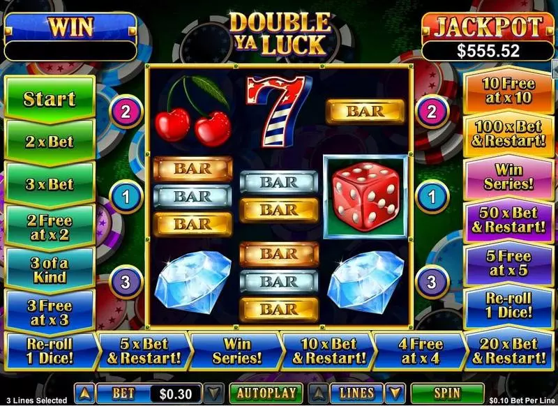 Main Screen Reels - Double Ya Luck RTG Slots Game