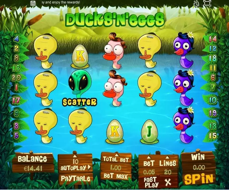 Main Screen Reels - Ducks and Eggs Topgame Slots Game