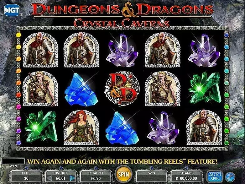 Introduction Screen - Dungeons & Dragons - Crystal Caverns IGT Slots Game
