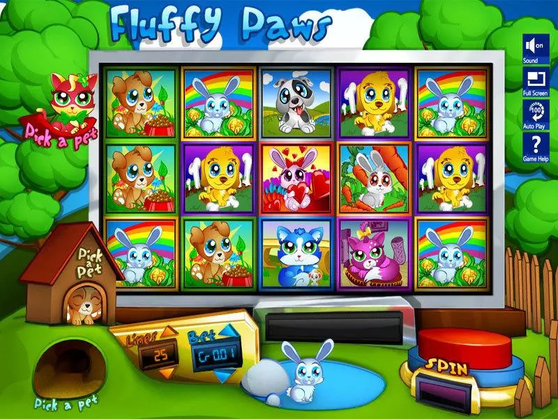 Main Screen Reels - Fluffy Paws Slotland Software Slots Game