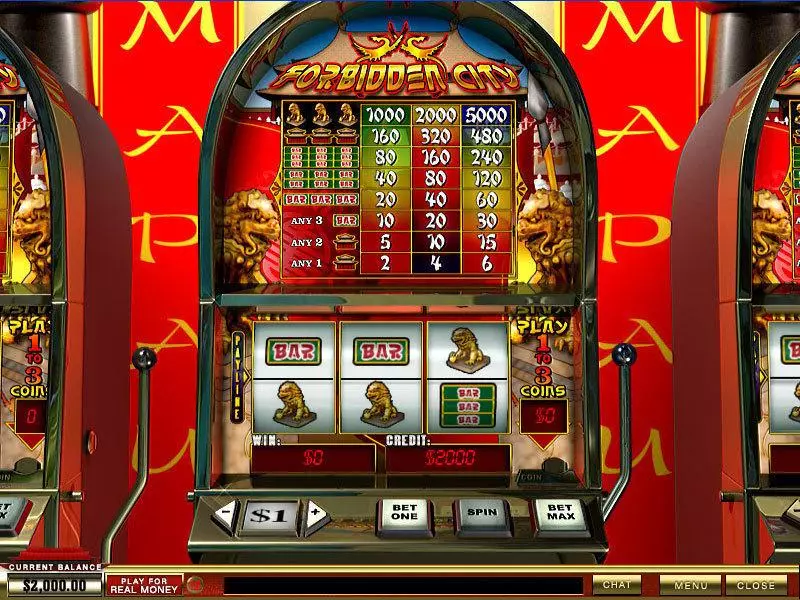 Main Screen Reels - Forbidden City PlayTech Slots Game