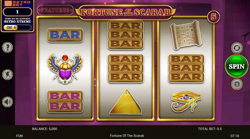 Main Screen Reels - Fortune Of The Scarab Spinomenal Slots Game