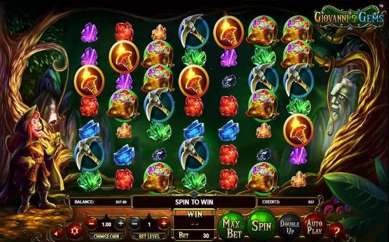 Main Screen Reels - Giovanni's Gems BetSoft Slots Game
