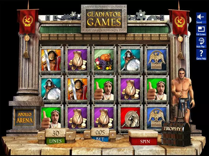 Main Screen Reels - Gladiator Games Slotland Software Slots Game